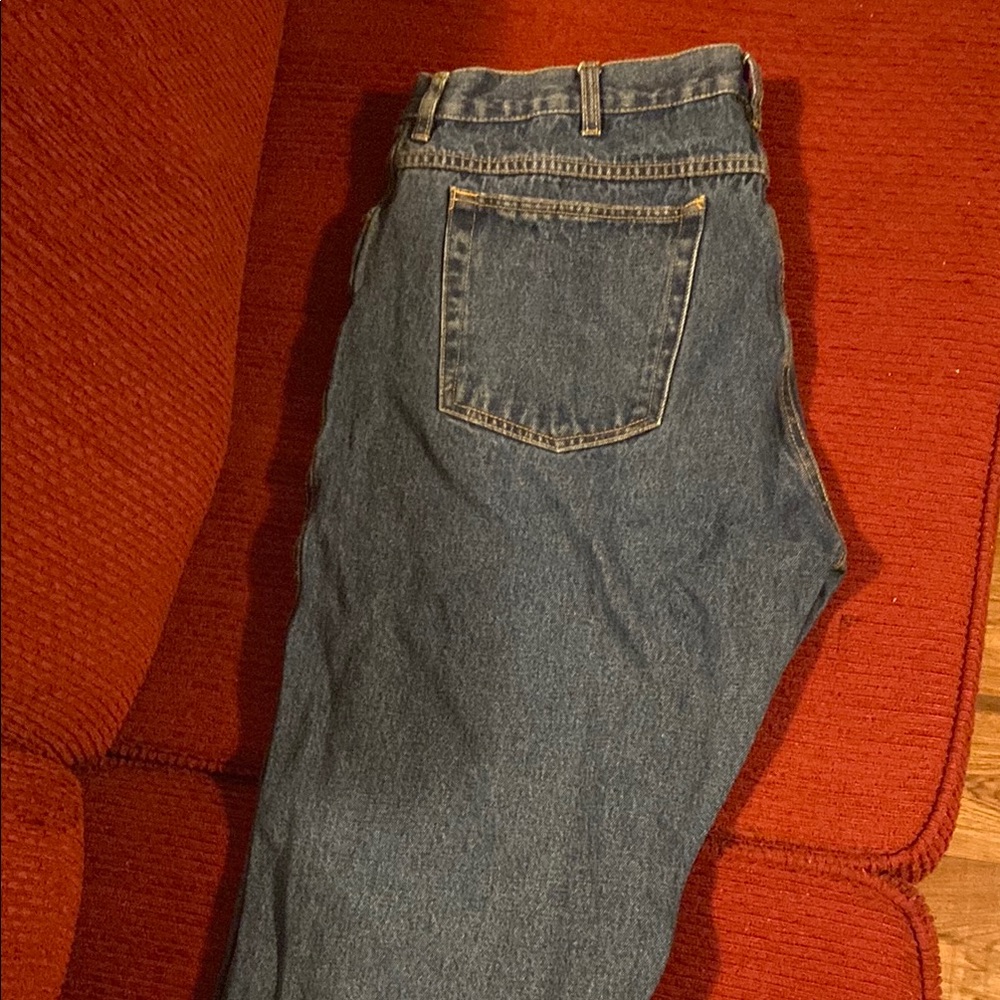 Men's Blue Bootcut Jeans - Picture 3 of 6